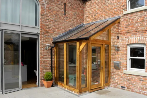 Oak framed Porch Fully glazed porch in oak