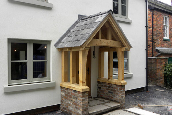 Oak Porch with tiled roof