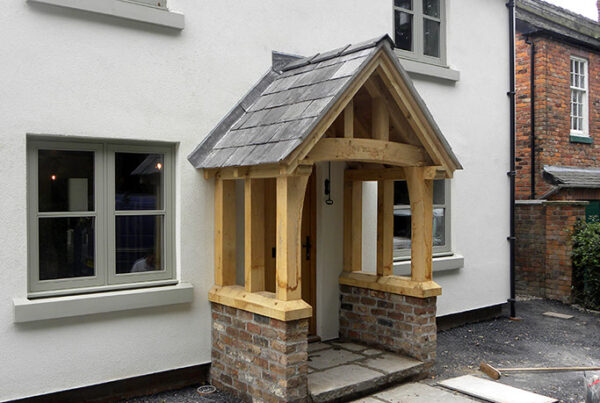 Oak Porch with tiled roof