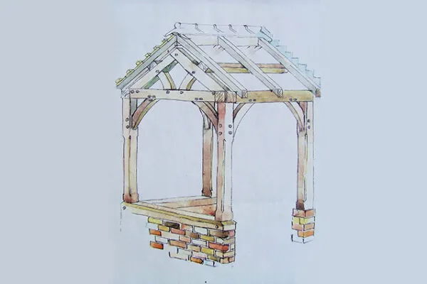 Oak Porch Sketch Oak Porch Design Sketch