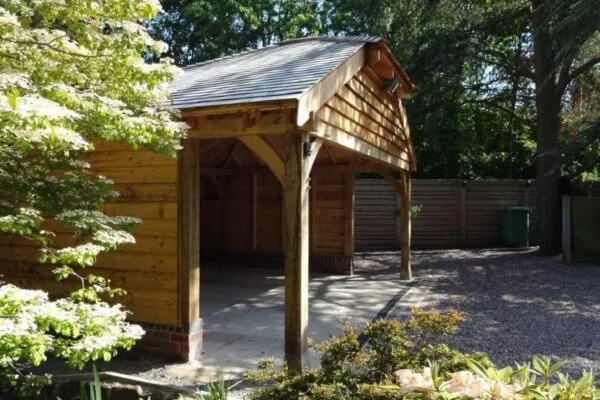 Car Port Side View Car Port in Oak