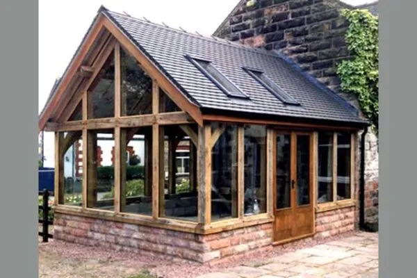 Extension with oak frame Extension with oak frame