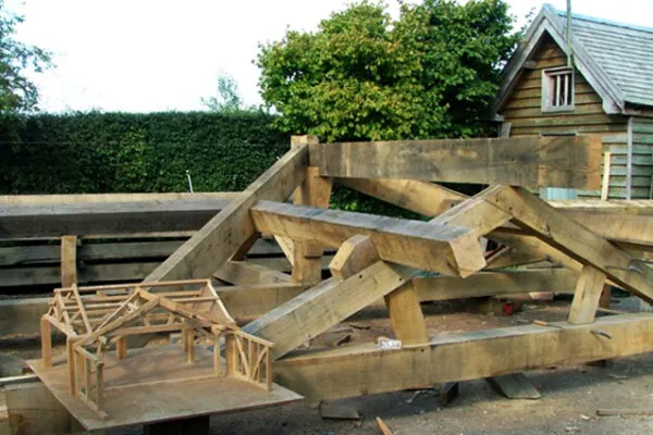 Oak framed swimming pool